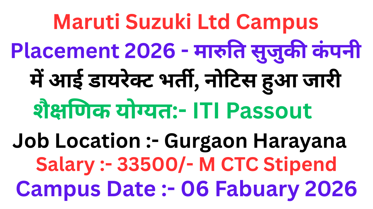 Maruti Suzuki Ltd Campus Placement 2026